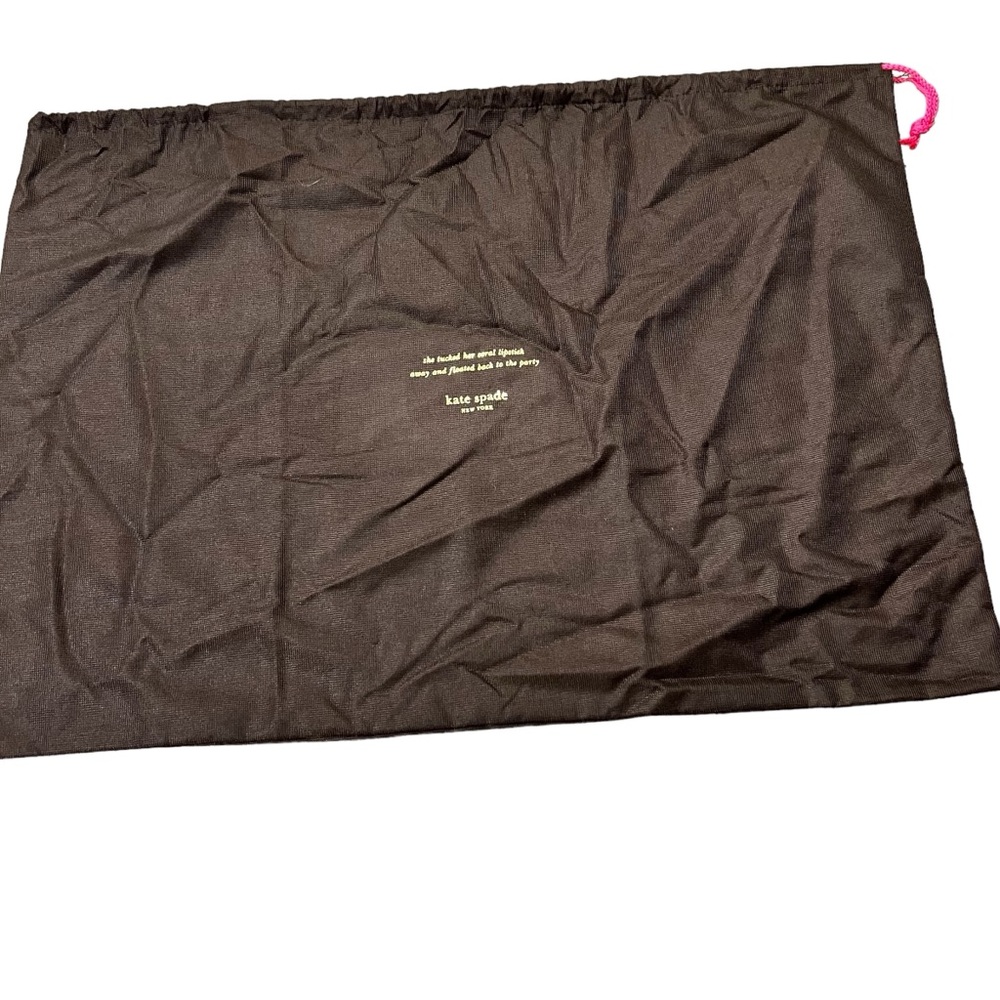 Kate Spade XL Dust Bag Brown with Pink Drawstring